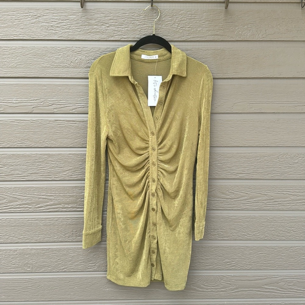 12th Tribe Samantha Button Up Shirt Dress size medium